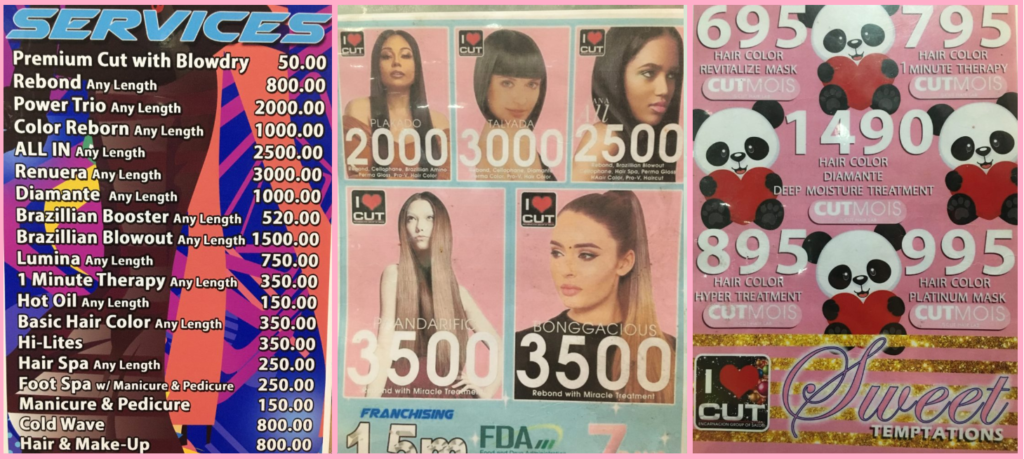 cut encarnacion salon price list 2020